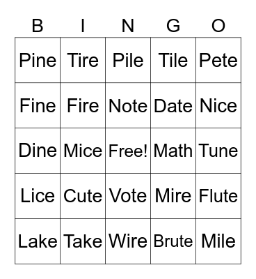 Bingo Card