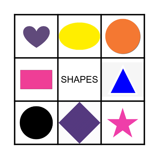 SHAPES Bingo Card