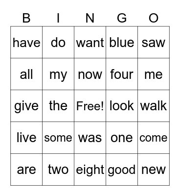 OrangePinkRed Words Bingo Card