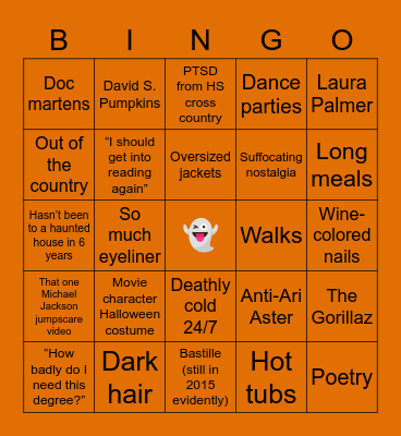 Autumn + Kate🍁 Bingo Card
