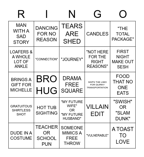 HERE FOR THE FOLLOWS Bingo Card