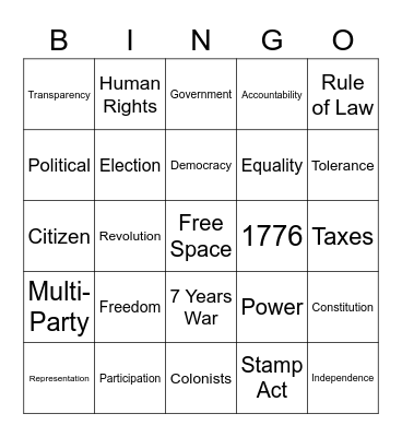 "What the Law Says" SOCIALINGO Bingo Card