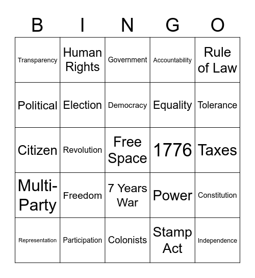 "What the Law Says" SOCIALINGO Bingo Card