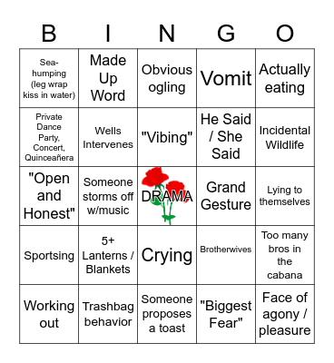 Bachelor in Paradise - 11/10/21 Bingo Card