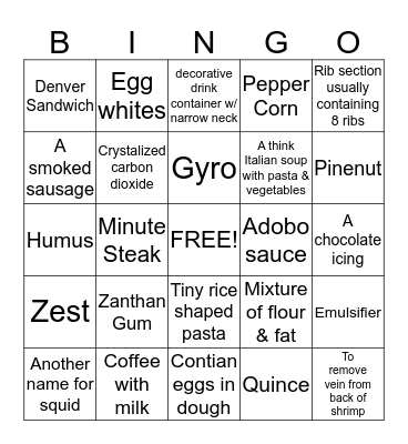 Words of the Day Bingo  Bingo Card