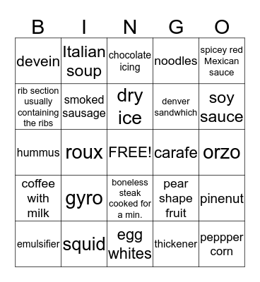 Word of the Day Bingo Card