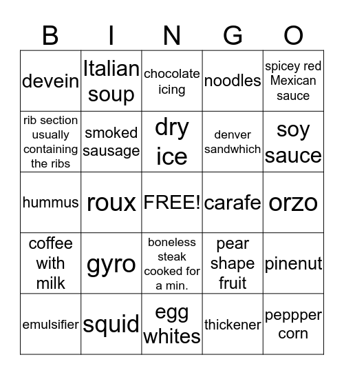 Word of the Day Bingo Card