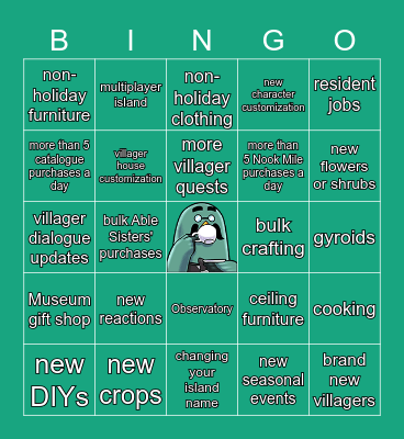 *ACNH DIRECT* WHAT WILL WE GET? Bingo Card