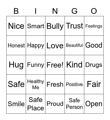 Healthy Me BINGO Card