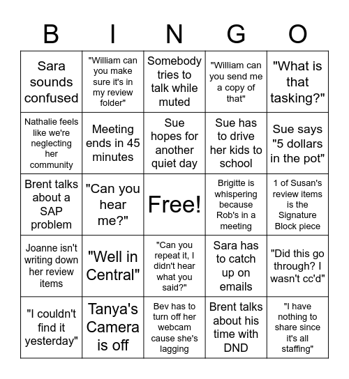 IBMS Bingo Card