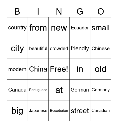 Bingo Card