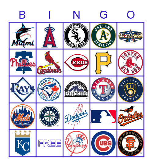 MLB Bingo Card