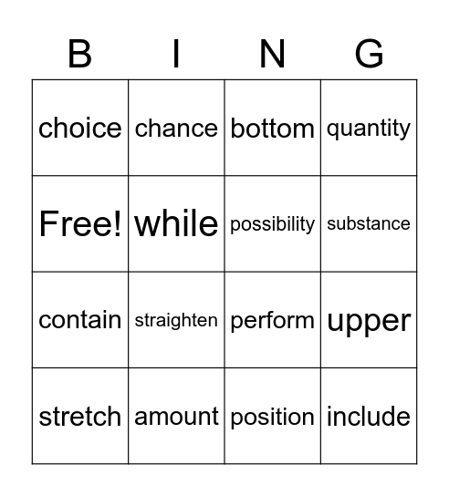 food pyramid Bingo Card