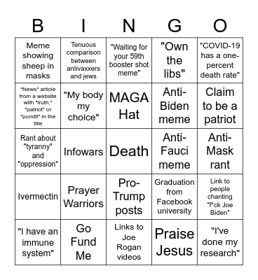 Herman Cain Awards Bingo Card