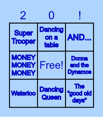 Mamma Mia Bingo Card