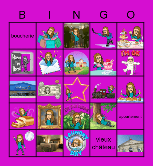 Suivez les directions! Les Lieux / Places Bingo Card