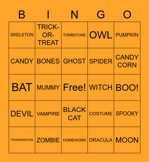 HALLOWEEN BINGO Card