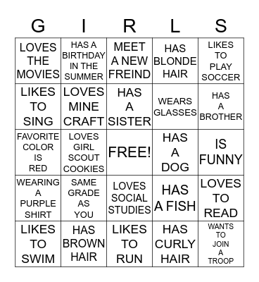 Meet Someone Who... Bingo Card