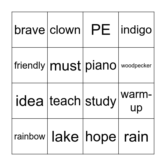 Bingo Card