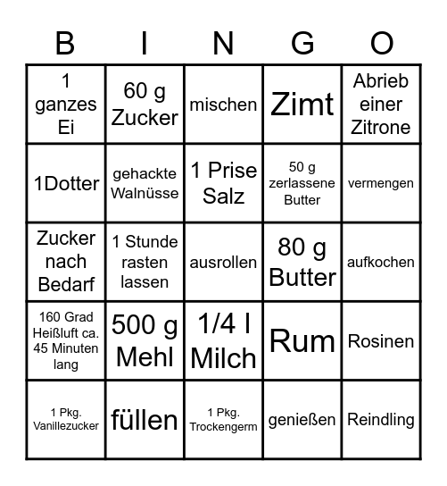 REZEPT Bingo Card