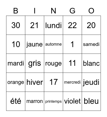 BINGO FLE Bingo Card