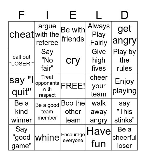 FIELD DAY BINGO Card