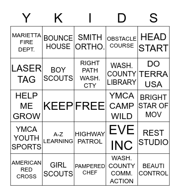 Healthy Kids Day 2015 Bingo Card