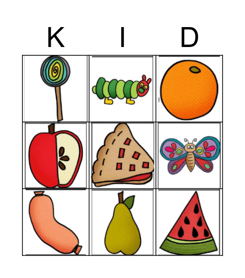 The very hungry caterpillar Bingo Card