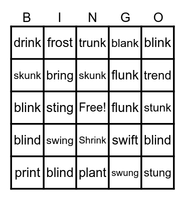 Welded Sounds Bingo Card