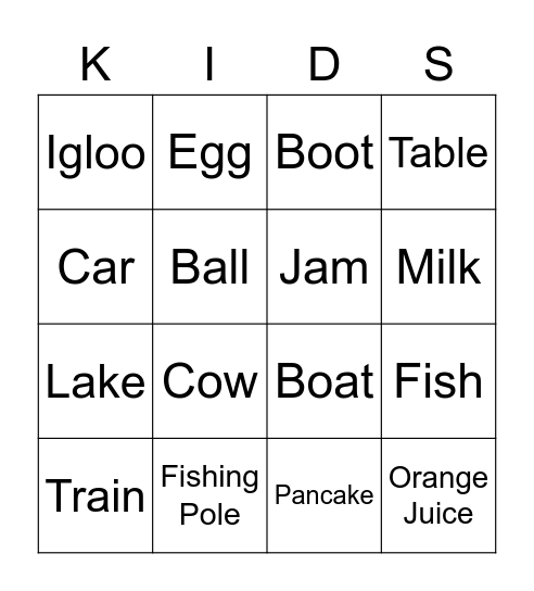 Warm-up Bingo Card