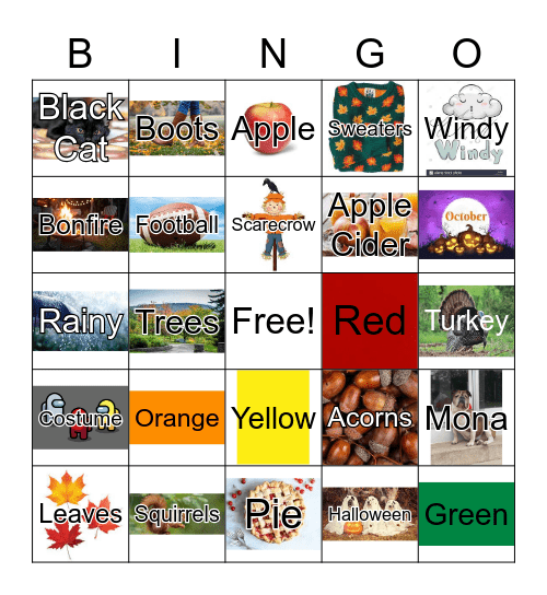 Fall Bingo Card