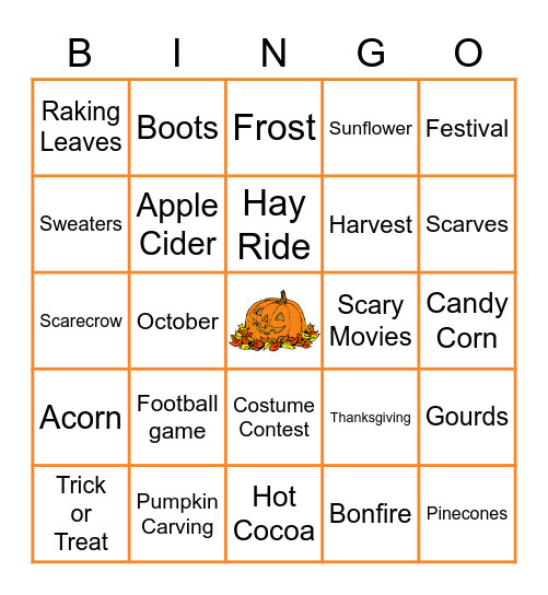 Fall Bingo Card