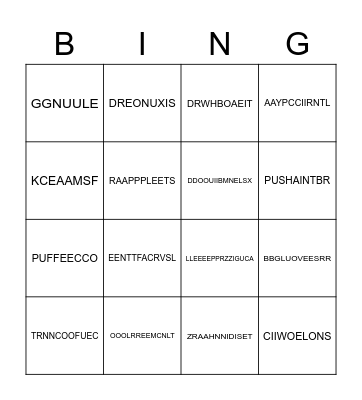 People Bingo Card