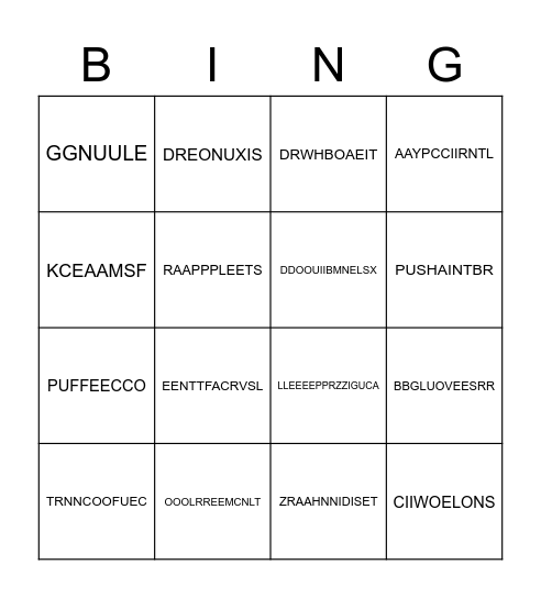 People Bingo Card