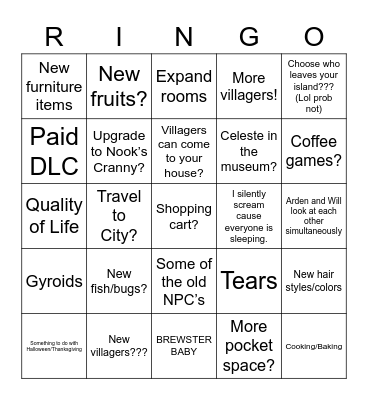 AC DIRECT!!!! Bingo Card