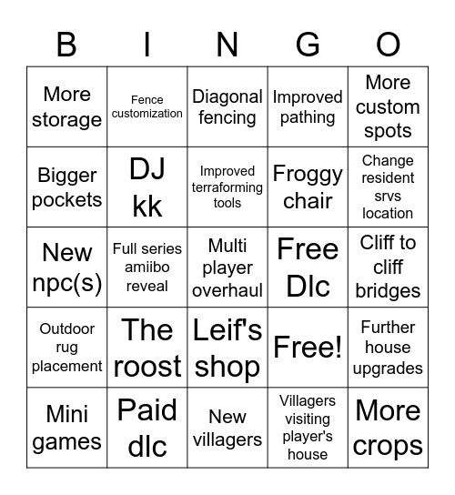 AC Direct Bingo Card