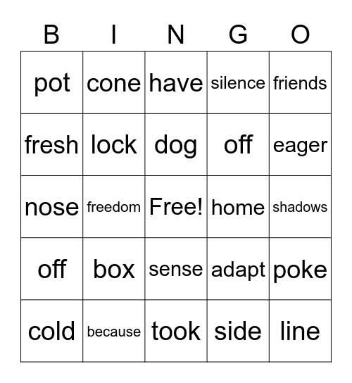Unit 2 - Week 1 Bingo Card