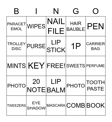 HANDBAG BINGO Card