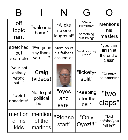 Neithercut Bingo Card