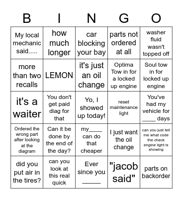 Tech bingo Card