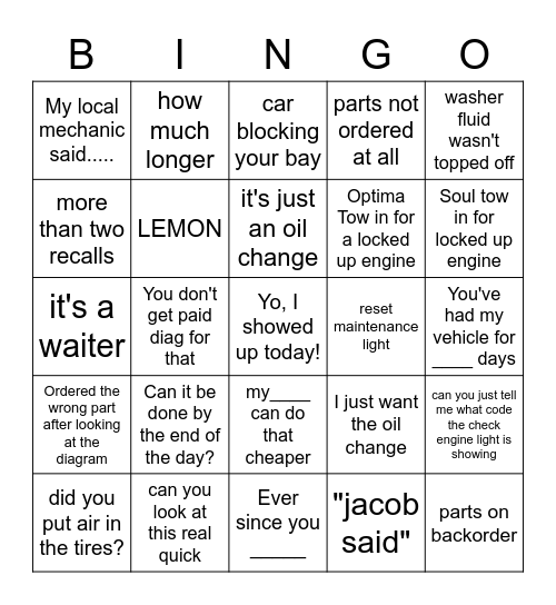 Tech bingo Card