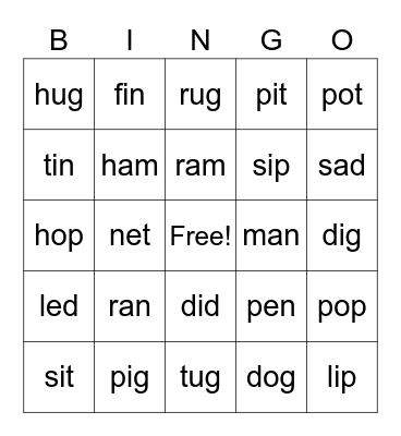 Blending bingo Card