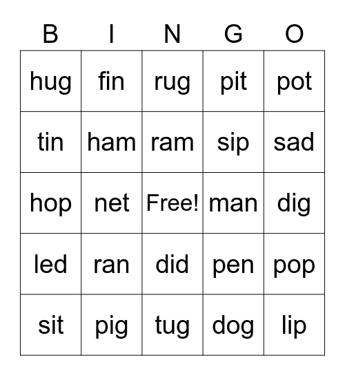 Blending bingo Card