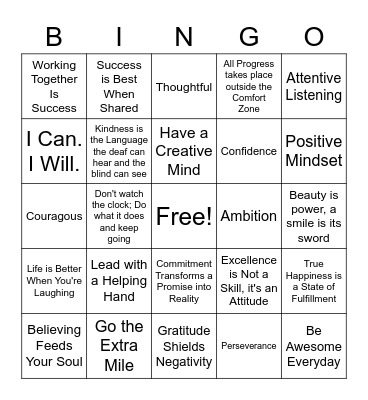 Building Blocks Bingo Card