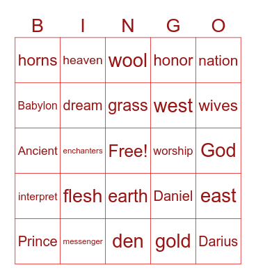 Bible BINGO Card