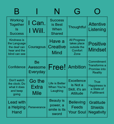 Building Blocks Bingo Card