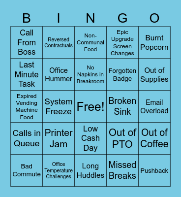 Don't Let The Little Things Bother You! Bingo Card