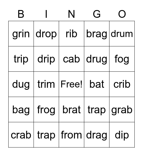 3rd Grade Bingo Card