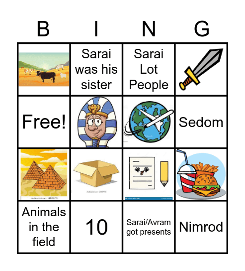 Parshas Lech-Lecha Bing! Bingo Card