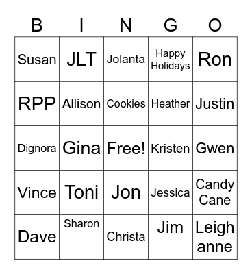 JLT Bingo Card